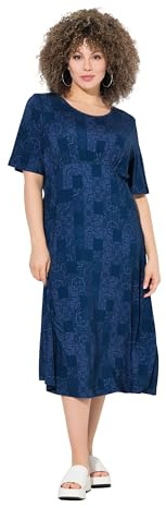 gs1 data protected company 4069787000005 Abito da Donna in Jersey con piastrella Colorata, Blu Scuro, 60-62
