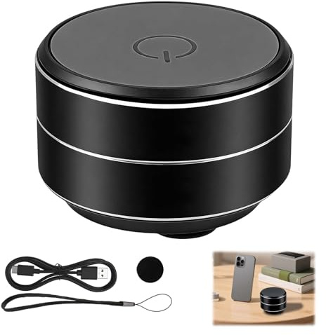 Wowsofty Mini altoparlante Bluetooth magnetico con luce RGB, altoparlante impermeabile portatile, Bluetooth 5.3, 7 ore, tempo di gioco, TWS stereo, scheda TF, vivavoce, supporto per cellulare, nero