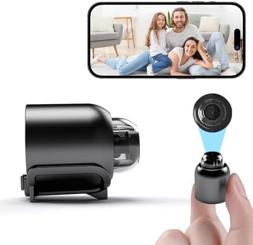 Mini-spionkamera trådlös dold, 1080p HD Mini WiFi-kamera, nanny cam för hemsäkerhetsövervakningskamera med rörelsedetektor, mörkerseende, APP-kontroll, dold kamera för hem/kontor/inomhus/utomhus