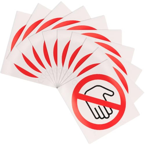 QUMIIRITY 10 Adesivi Avvertimento Sicurezza Non Toccare Diametro 30 Mm, Etichette Adesive Segnale Divieto Contatto, Resistenti e Staccabili per Cantieri e Industrie
