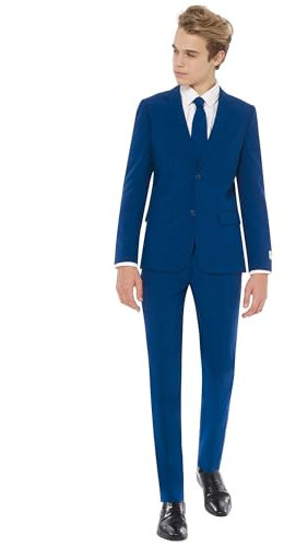 OppoSuits Lustige Verrückt Anzüge für Jungen 10 - 16 Jahre alt - Kommt mit Jacke, Hose und Krawatte Navy Royale 10 Y