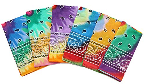 freesiom Lot de 6pcs Bandana Bandeau Cheveux Femme Homme Enfant Paisley Vintage 100% Coton Multicolore Fichu Foulard Echarpe Mouchoirs Sport Moto Cadeau