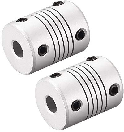 sourcing map 6mm a 6mm in lega di alluminio albero accoppiamento flessibile connettore motore giunto L25xD19 argento, 2pcs