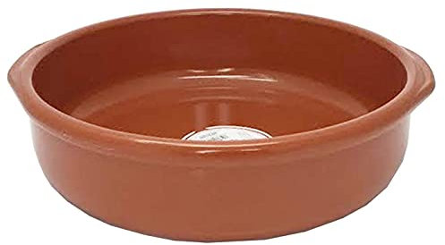 Tradineur Casseruola Rotonda di terracotta Adatta per Vitro e Forno per Stufato e Arrosti fatti in casa - Ø 30 cm