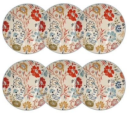 NOVASTYL - Lot 6 assiettes calottes jaipur 19cm en grès - 2614622