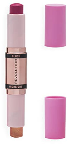 Makeup Revolution, Blush & Highlight Stick, Golden Shine, Fard e Highlighter per il viso, 4,3g
