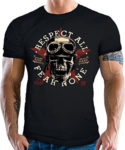 Gasoline Bandit Original Hot Rod Rockabilly Biker Motorrad T-Shirt: Respect All