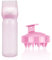 Haarfärbebürste Flasche, Wurzelkamm Applikator Haarfärbemittel Kamm und Kopfmassage Bürste, Hair Oil Applicator Bottle, Haarfärbemittel Flasche Applikator Bürste, Haarfärbemittel Pinsel Flasche(Rosa)