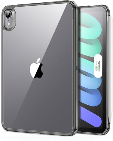 ESR für iPad Mini 7 Hülle 2024 A17 Pro, iPad Mini 6 Hülle 2021, 8,3 Zoll, dünn und leicht, vergilbungsresistent, Harte durchsichtig Rückseite, unterstützt Pencil Pro/USB-C, Classic Serie, Klar Schwarz