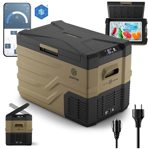 peme Quest 35,3L – Frigorifero a compressore con controllo tramite app, funzione congelamento & riscaldamento, alimentazione 12V/24V & 230V – Perfetto per campeggio, outdoor & auto