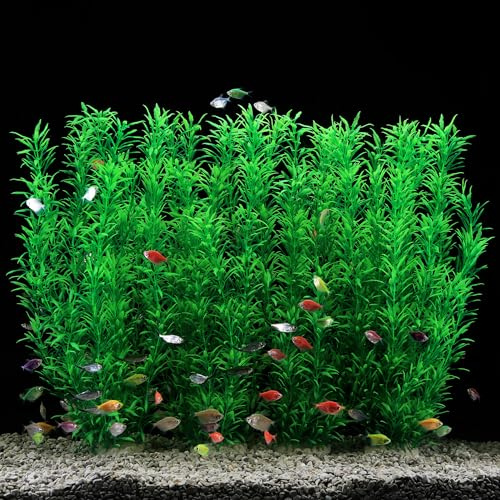 JIHAQUA Confezione da 2 piante in plastica per acquario, extra large, alte 53,3 cm, decorazioni per acquario (verde, 4 pezzi)