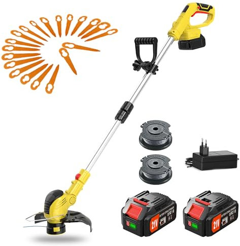 Tagliaerba Elettrico a Batteria K80 con Batteria 12.000 RPM e motore da 850W Tagliaerba Elettrico con 2 Batterie da 4,0 Ah è Ideale per Tagliare l'erba in Modo Efficace e Senza Sforzo