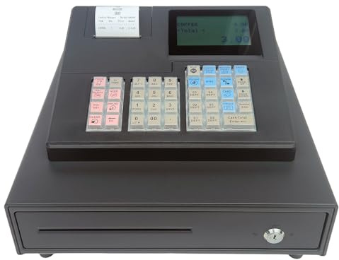 CRG XA138 Simple Cash Register Till Black. Ideal for Retail. Easy to Setup and Operate. (Black, Small Drawer)