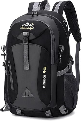 AUEJACKY Mochila de senderismo y trekking, 40L, Negro, Unisex, Poliéster, Mochila de viaje multifunción para deportes al aire libre, montañismo, ciclismo, viajes