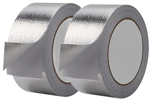KOZOY Ruban AdhéSif en Aluminium, 2 Pièces 30mm Ruban de Protection Contre la Chaleur Récistant à la Chaleur Ruban ImperméAble pour Réparations, Fixation et Emballage à Haute Tenue, Sceller ou Isoler