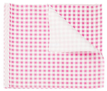 sourcing map 30 fogli di carta cerata quadrata a scacchi, 25 x 25 cm, per alimenti secchi, assorbenti, per panini, panini, panini, hamburger, cucina, rosa