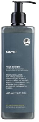 ANYAH Crema Hidratante Corporal y Loción- Corporal Orgánica sin Perfume para Piel Seca, Crema de Cuerpo Hidratante Natural – Hidratación Profunda, Ecológica, Certificada Nordic Ecolabel, 480 ml