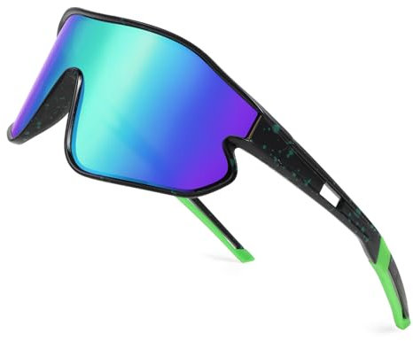 Hifot Lunettes de Soleil Enfant,Lunettes de Cyclisme TR90 Anti UV400 Lunette de Vitesse Lunettes de Sport Baseball pour 6-14 ans Garçons Filles