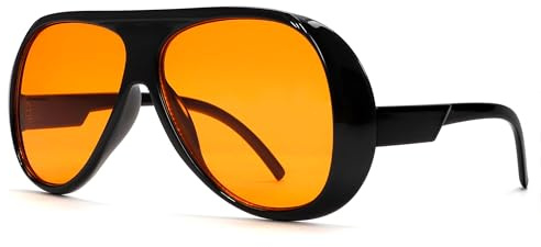 TYA Trendy Aviator Sunglasses for Women Men, Retro 70s Sun Glasses, Oversized glasses UV400 Orange