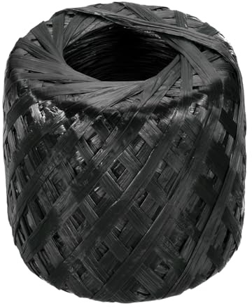 sourcing map Spago in poliestere e nylon e plastica, 180 m, 30 mm, per imballaggio domestico per giardinaggio e trasporto, nero