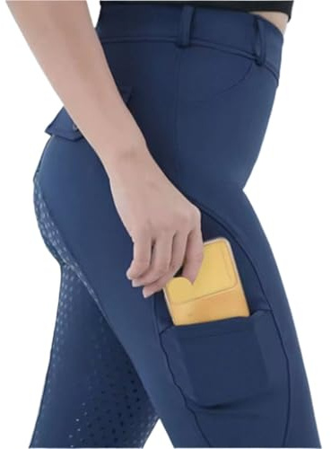 GIYXHU Ridbyxor dam ridbyxor fullsäte knäbyxor ridning skola tights utomhus sportkläder utrustning kläder, BLÅ, S