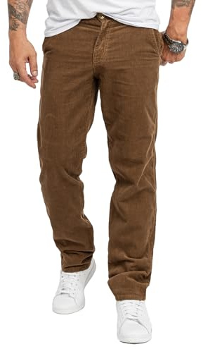 Rock Creek RC-2156 Pantalon chino en velours côtelé pour homme - Coupe droite - Pantalon de loisirs robuste - Longueurs classiques disponibles, Beige foncé., 38W / 34L