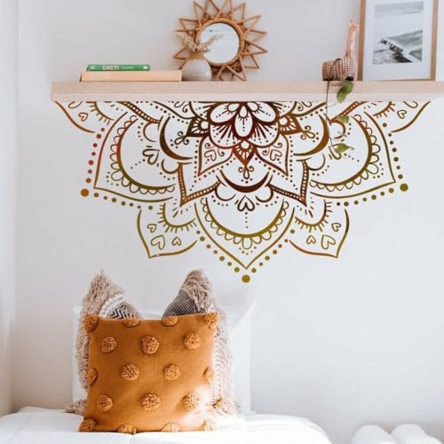 Wall Art Murals, Mandala Wall Decals, for Removable Lotus Yoga Meditation Art Murals Décor for Living Room, Bedroom, TV Wall