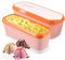 Liuer Bac à Crème Glacée avec Couvercle, Bacs à Glace,Bocaux à Congélation,Bac Stockage Crème Glacée Réutilisable Moule Récipient Boîte Crème Glacée pour Crème Glacée Yaourts Desserts