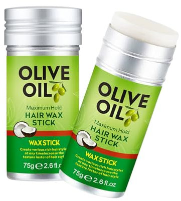 1PCS Olive Oil Hair Wax, Unisex Pomade Stick for Smooth Wigs, Edge Control, Non-greasy Styling Wax for Flyaways, Frizz Control