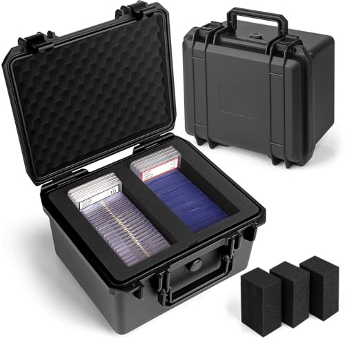 Bheddi Boîte de Rangement pour Cartes Graduées, Top Loader Box Compatible avec les étuis PSA, CSG, BGS, SGC, Boite Rangement Carte avec Séparateurs - 2 Compartiments pour Carte Évaluées