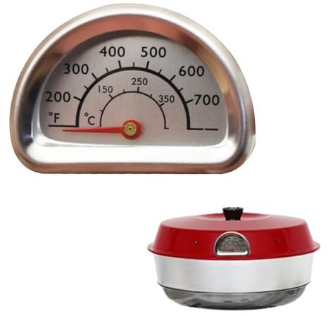 Termometro da Forno Compatibile con Omnia Termometro Cucina in Acciaio Inox Oven Thermometer con Sonda Addizionale a Filo da 7cm per Barbecue Affumicatori Griglie e Pentole Misure da 0°C a 400°C