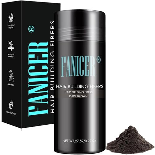 27.5G Haarfasern zur Haarverdichtung,Haaransatz Puder, Ansatzpuder,Haarpulver,Schütthaar für einen authentischen Look,Haarpuder für Ausbesserung der Wurzeln,vollem Haar in Sekunden(Dunkelbraun)