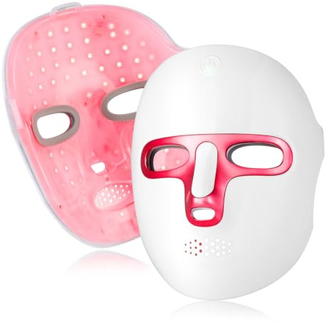 Foreverlily Máscara facial de luz LED de 7 colores, dispositivo de belleza facial inalámbrico, máscara de luz LED recargable, antienvejecimiento, líneas finas