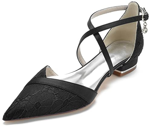HFWXYSA Scarpe Sposa Donna Punta Affusolata Pizzo Ballerine Basse
