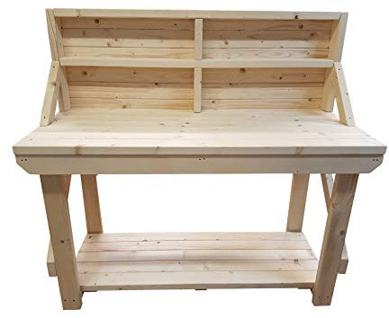 ACORN Wooden Workbench With Back Panel - Handmade Heavy Duty Work Table - Made From Construction Grade Timber (4ft)