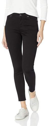 Amazon Essentials Jean Skinny Extensible, Taille Mi-Haute - couleurs abandonnées Femme, Noir, 44 Grande longueur