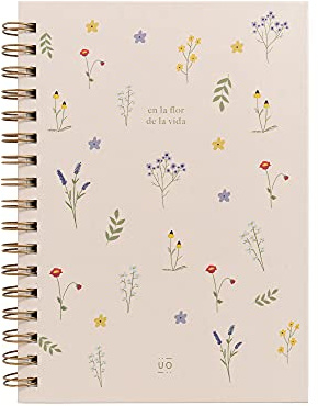 UO - Cuaderno A5 - En la flor de la vida, Tapa dura, 200 páginas, libreta puntos, 15x22 cm