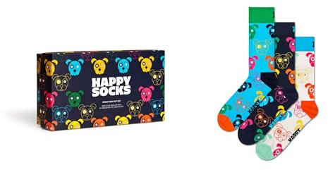 Happy Socks Premium Baumwolle Socken 3-pack Mixed Dog Set Geschenkbox, Multicolor, größe 36-40