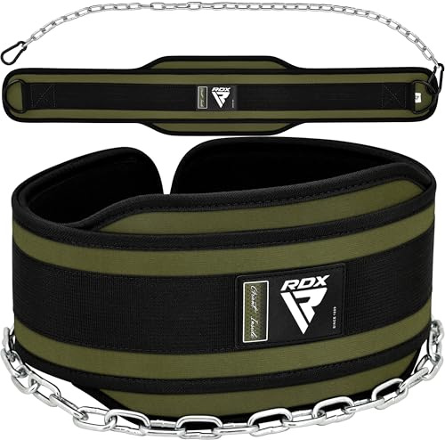 RDX Ceinture de Leste Musculation, 6'' Dip Belt avec 40CM Chaîne, Ceinture Lestée Poids pour Pullup Powerlifting Levage Dipping Haltérophilie L'entraînement en Force Bodybuilding Workout, Homme Femme