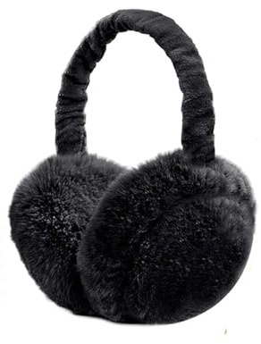 UQMIQURA Couvre Oreilles, Cache Oreilles en Peluche Pliable, Chauffe-oreilles Hiver Chaud Couvre Oreilles Earmuffs Réglables Doux pour Hommes Femmes et Enfants, Noir
