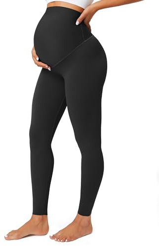 BAYDI Nudi Blickdichte Umstandsleggings High Waist Umstandshose Damen Schwangerschaft Leggings Lang Stretch Schwangere Hose