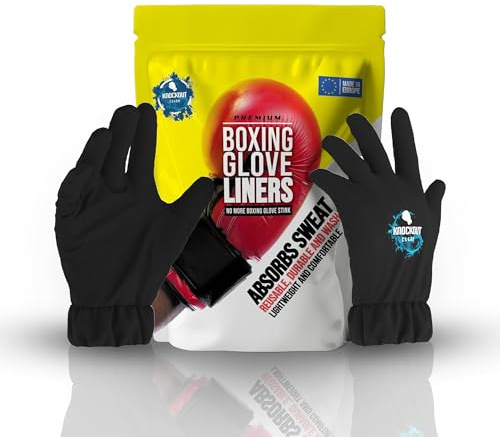 KnockOut Clean Boxningshandske foder – svettsäkra, tvättbara, återanvändbara, bekväma | boxningshandske innerhandskar | boxningshandske fräschare | absorberar stink och håller handskarna fräscha