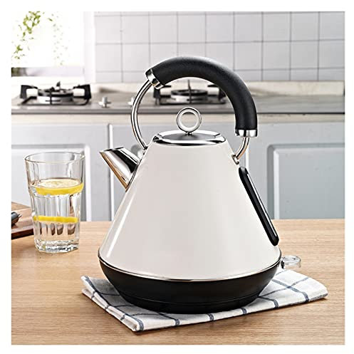 FDHESAR Vattenkokare, för kokvattenkokare te kaffekanna vatten samovar uppvärmd skål 1,8 L 1 800 W grön rosa köksmaskiner panna för kaffe och te vattenkokare/vit