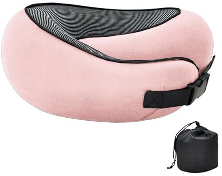 crazy bean Cuscino da Viaggio Memory Foam con Supporto Cervicale Aereo Ergonomico per il Collo Regolabile Leggero Per Viaggi, Treni, Gli Aerei o per il Riposo A Casa