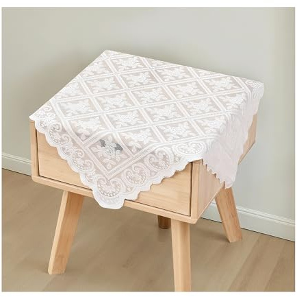 QACUU Elegant Floral Lace Tablecloths, Decorative Table Cloth for Kitchen Dining Table, Square Table Cloths and Fabric Tablecloth, Table Covers for Kitchen Dinning Tabletop Decoration(60cm x 60cm)