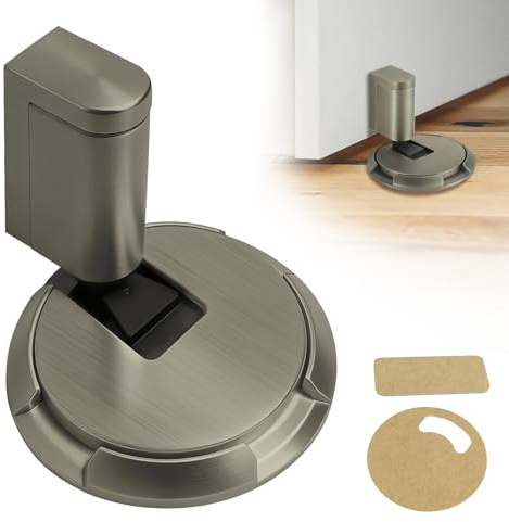 xiaoxiaozhijia Fermaporta da Pavimento Meccanico,Blocca Porta da Pavimento,Fermaporta meccanica regolabile senza foratura,Adatto per uffici e camere da letto, con retro adesivo (Bronzo verde)