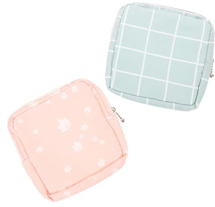 LIFKOME 2 Piezas Bolsa Portátil para Compresas Sanitarias Organizador Multiusos para Menstruación Femenina con Diseño Elegante y para Escuela y Exteriores