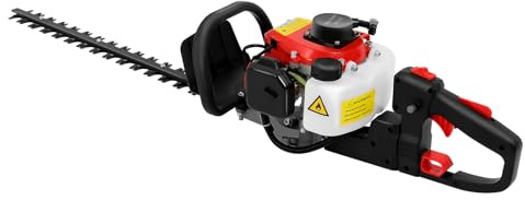 Czyurachel Cortasetos de gasolina, 22,5 cc 0,65 kW, monocilino, 2 tiempos, refrigerado por aire, activación por cuerda, mango ampliado en forma de U, cuchillas profesionales de acero endurecido