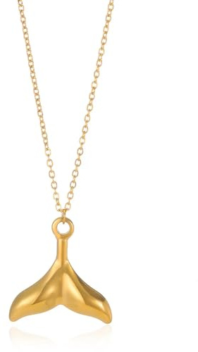 Collier Baleine Pour Femme, Chaîne En Argent Sterling 925 Pendentif Queue De Sirène Colliers Femmes Enfants Vintage Poisson Nautique Couleur Ras Du Cou - Or, Or