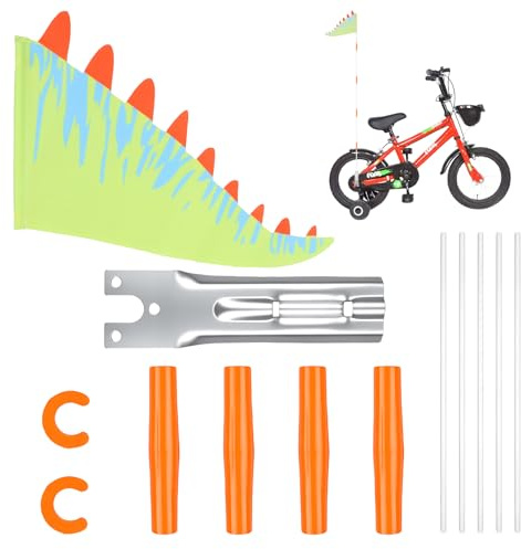 XIANJIA Bandera de bicicleta para niños, bandera de bicicleta ajustable en altura, bandera de bicicleta infantil con soporte, bandera de bicicleta para niños y niñas para ciclismo al aire libre